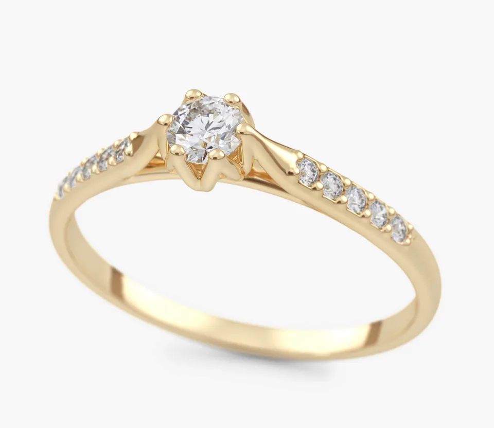 Pierścionek złoty z Brylantami 0.24 ct, pr. 585