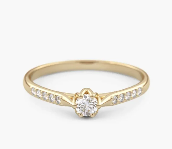 Pierścionek złoty z Brylantami 0.24 ct, pr. 585