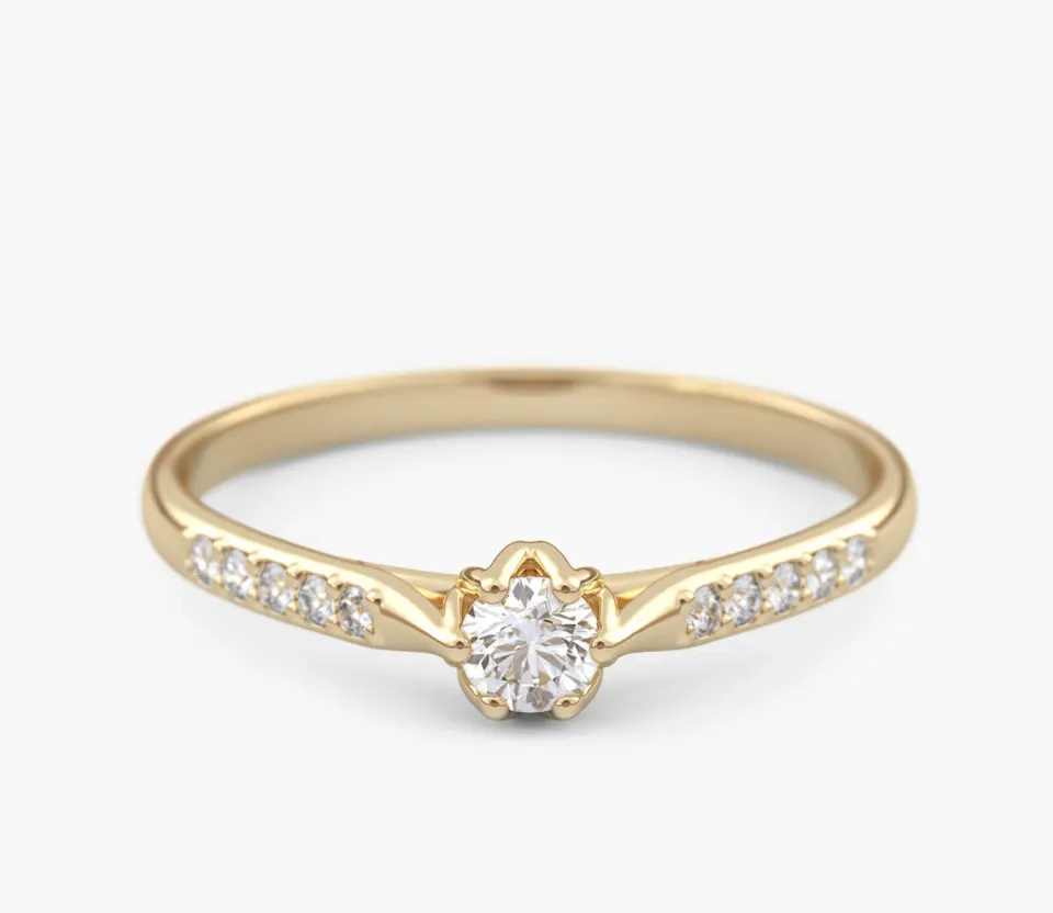 Pierścionek złoty z Brylantami 0.24 ct, pr. 585