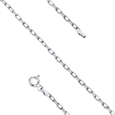 Srebrny łańcuszek ankier diamentowany, rodowany (sz. ~1,4 mm), pr. 925
