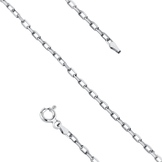 Srebrny łańcuszek ankier diamentowany, rodowany (sz. ~1,4 mm), pr. 925