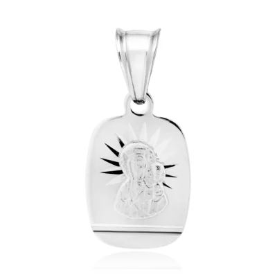 Medalik srebrny Częstochowska, diamentowanie, pr. 925