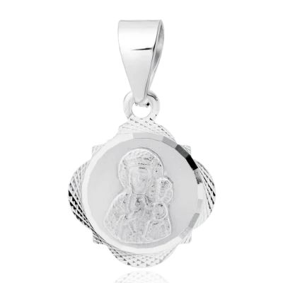 Medalik srebrny Częstochowska, diamentowanie, pr. 925