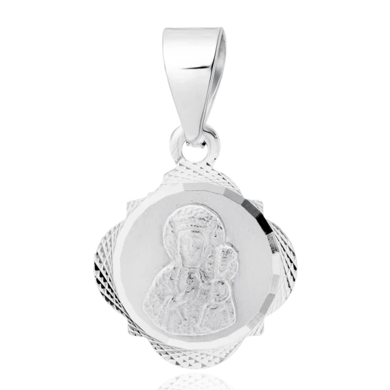 Medalik srebrny Częstochowska, diamentowanie, pr. 925