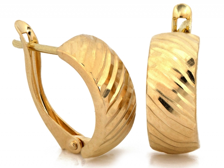 Kolczyki złote Diamentowane, pr. 585