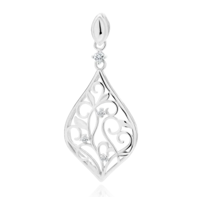 Zawieszka srebrna Ażur, cyrkonie, pr. 925