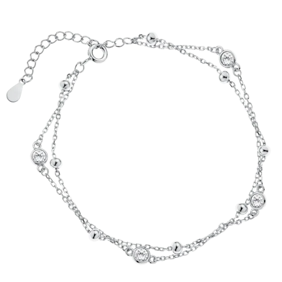Srebrna bransoletka Kulki, cyrkonie, pr. 925