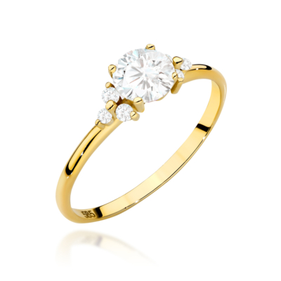 Pierścionek złoty Cyrkonie, pr. 585