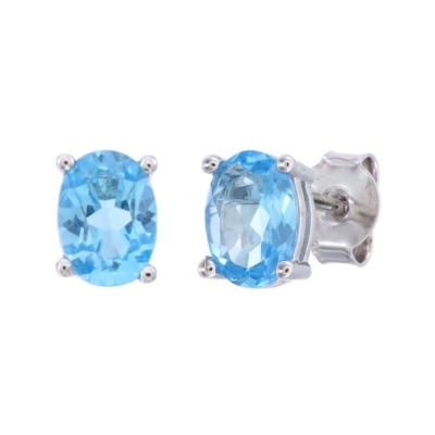 Kolczyki srebrne Topaz Swiss Blue, pr. 925