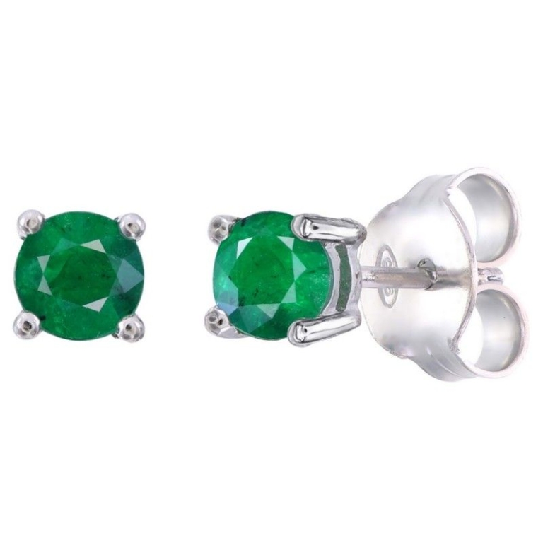 Kolczyki srebrne Szmaragd, pr. 925