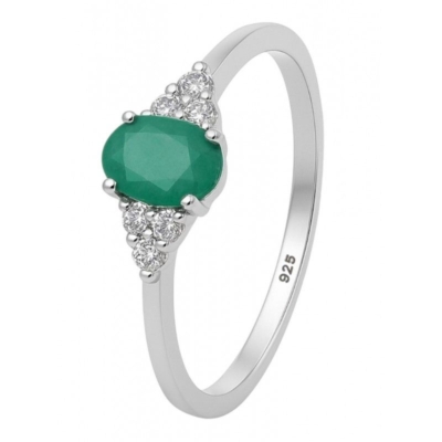 Pierścionek srebrny Szmaragd, pr. 925