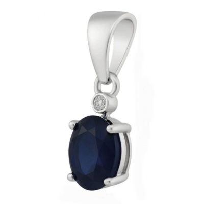 Zawieszka srebrna Szafir, diament laboratoryjny, pr. 925