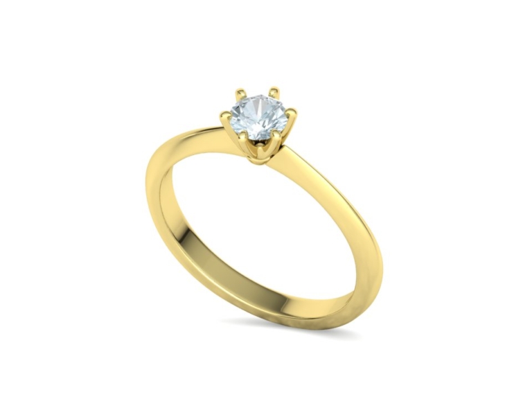 Pierścionek złoty z Brylantem 0.31 ct, pr. 585