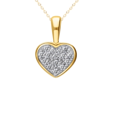 Zawieszka złota Serce z brylantami, pr. 585