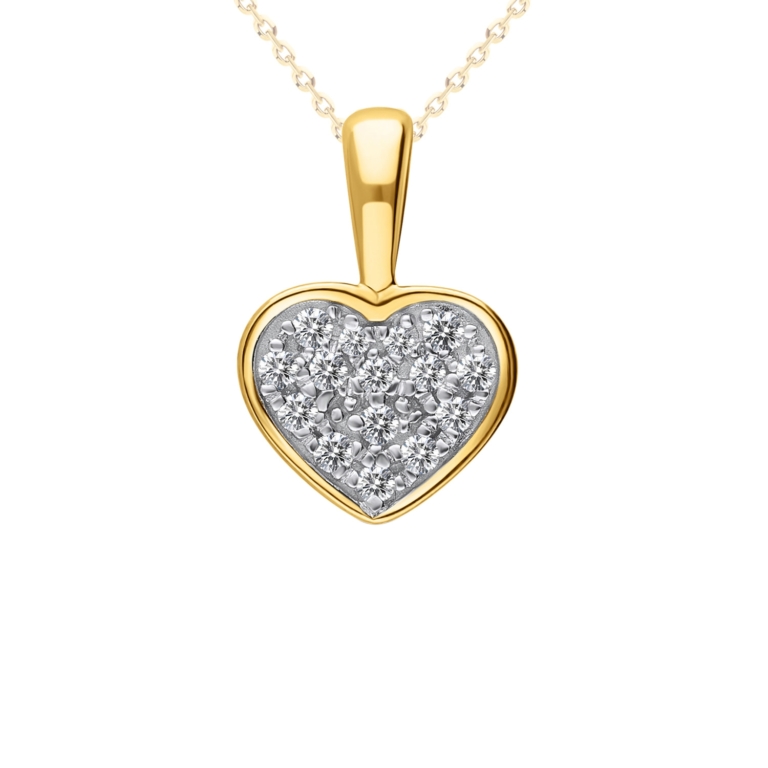 Zawieszka złota Serce z brylantami, pr. 585