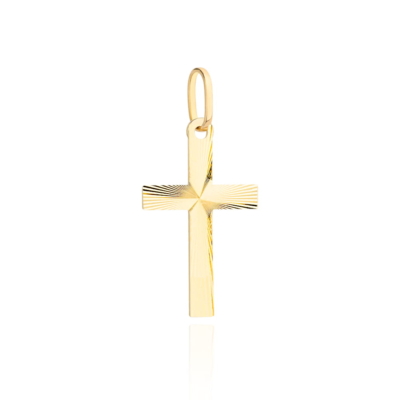 Krzyżyk złoty Delikatny, diamentowanie, pr. 585