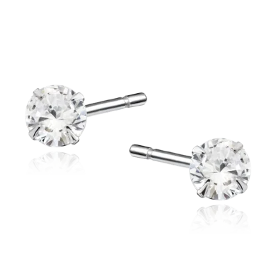 Kolczyki srebrne Cyrkonia 5 mm, pr. 925