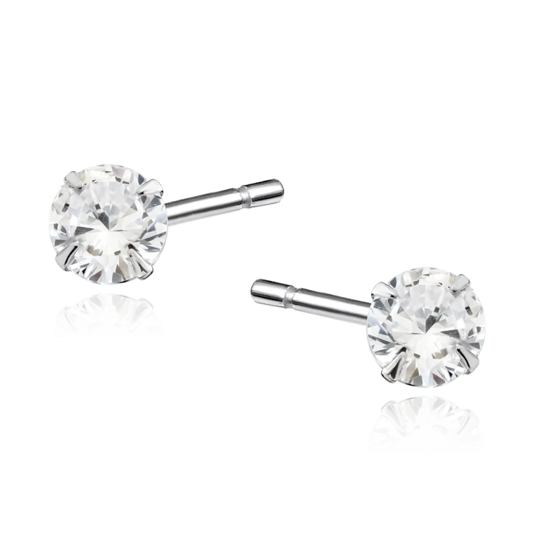 Kolczyki srebrne Cyrkonia 5 mm, pr. 925