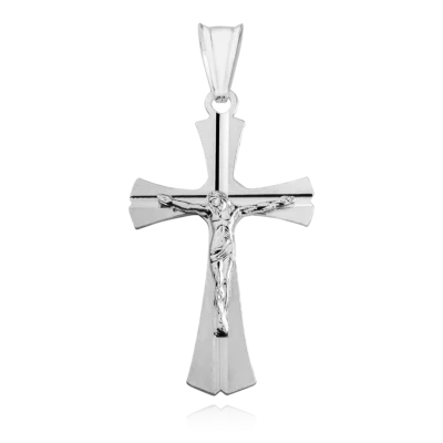 Srebrny krzyżyk Diamentowany z pasyjką, pr. 925