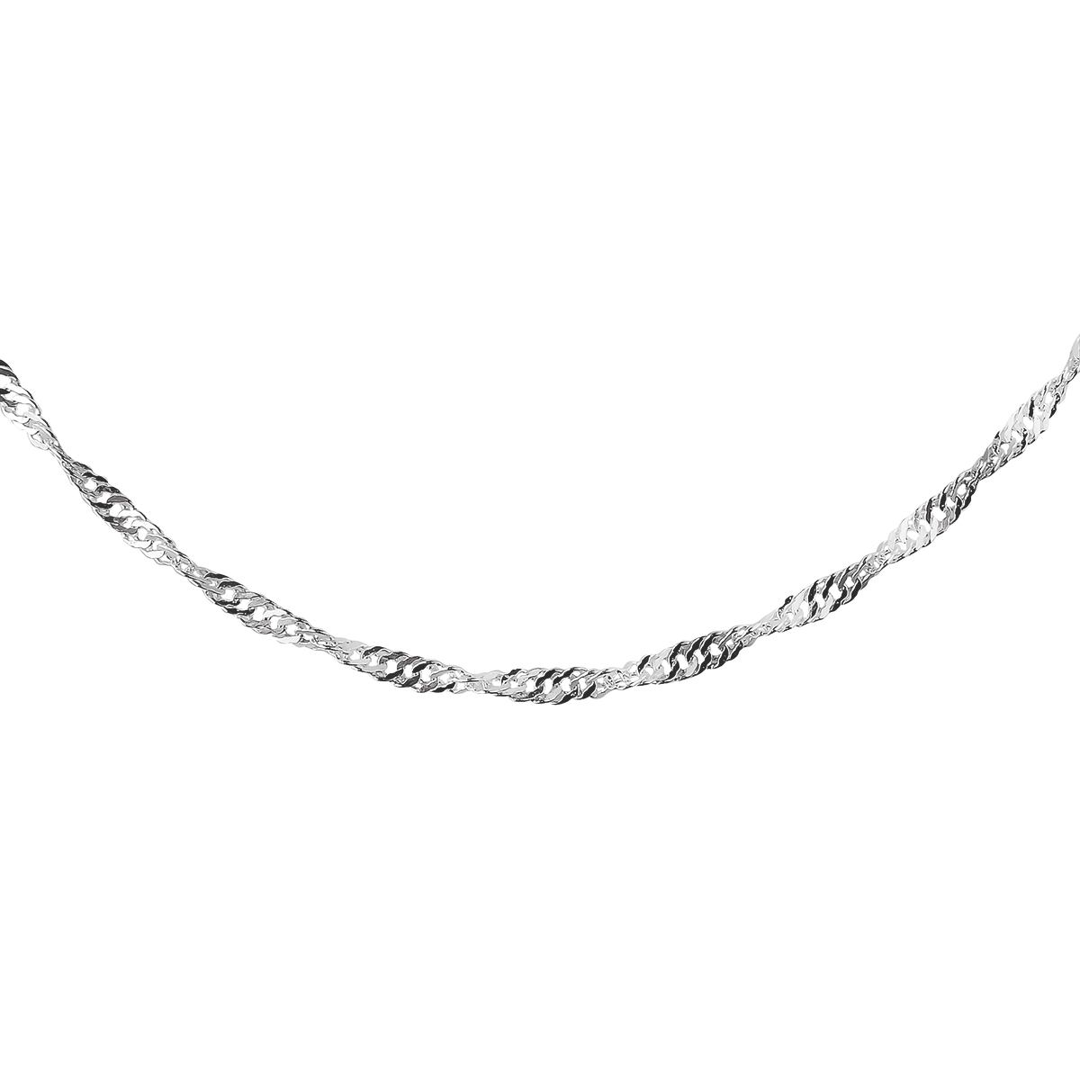 Srebrny łańcuszek Singapur, rodowany (sz. ~1.8 mm)