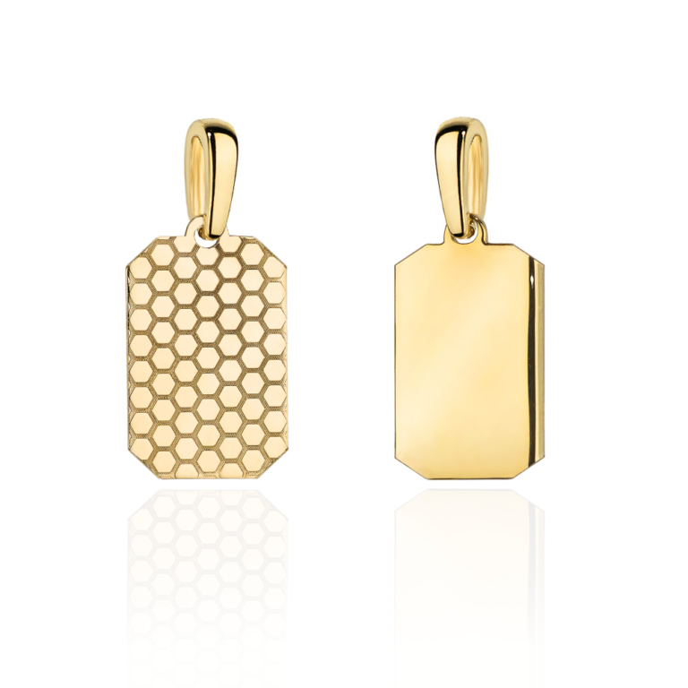 Zawieszka złota Blaszka dwustronna, pr. 585